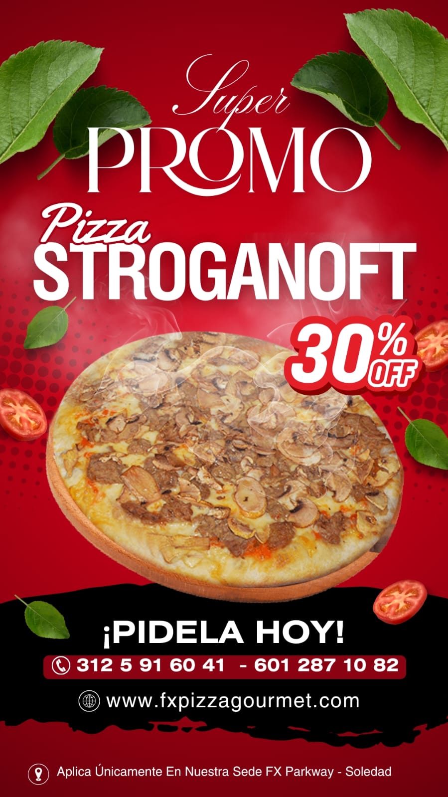 Promocion pizza FX estroganoft